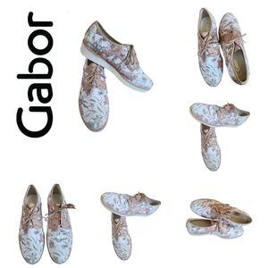 GABOR FLORAL PRINT LEATHER  OXFORD DERBYS SIZE 9